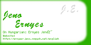 jeno ernyes business card